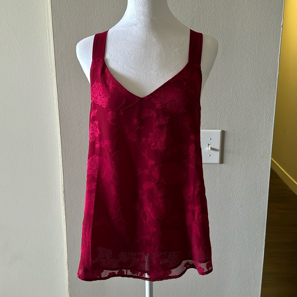 Loft red flowy blouse